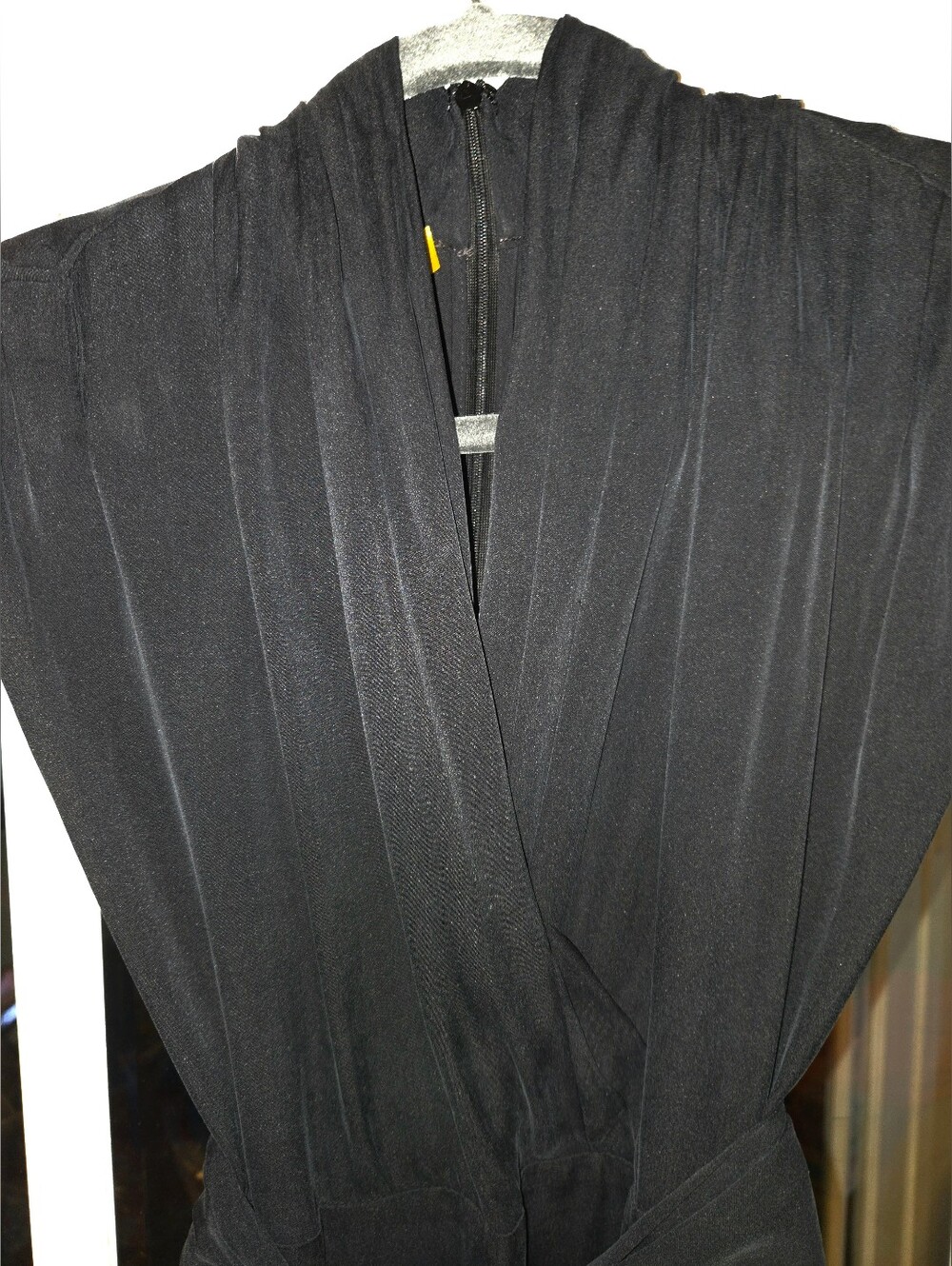 CATHERINE MALANDRINO FAVORITES Black Sleeveless Silk Jumpsuit Size 6 - Picture 4 of 8